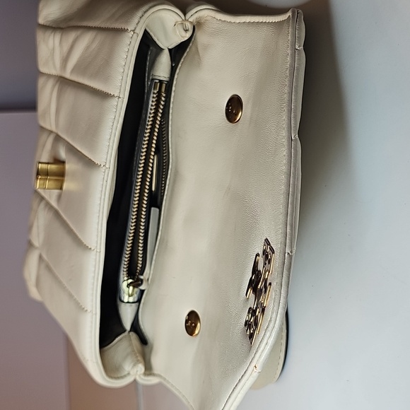 Tory Burch Kira Quilted Satchel Wirh Crossbody Strap Cream - Picture 12 of 16